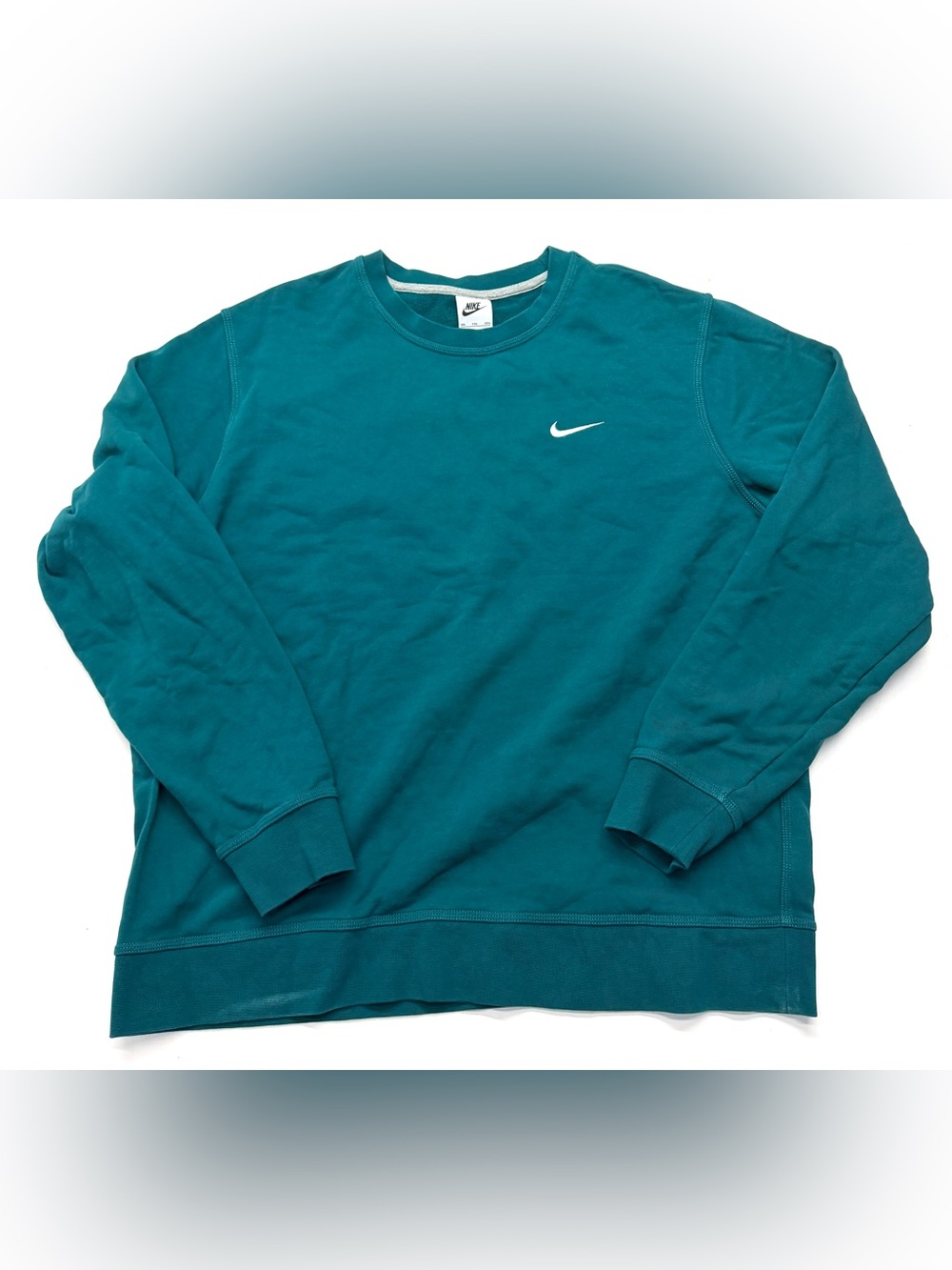 Nike Men’s Teal Green Crewneck Sweatshirt French Terry
